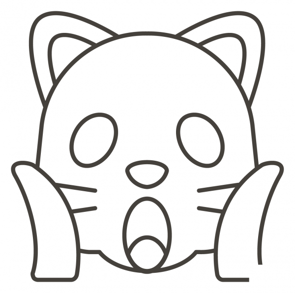 Weary Cat Face coloring page image