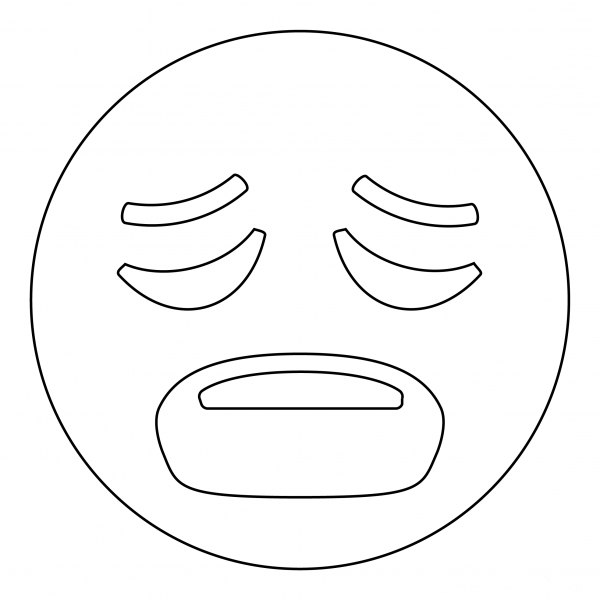 Weary Face coloring page image