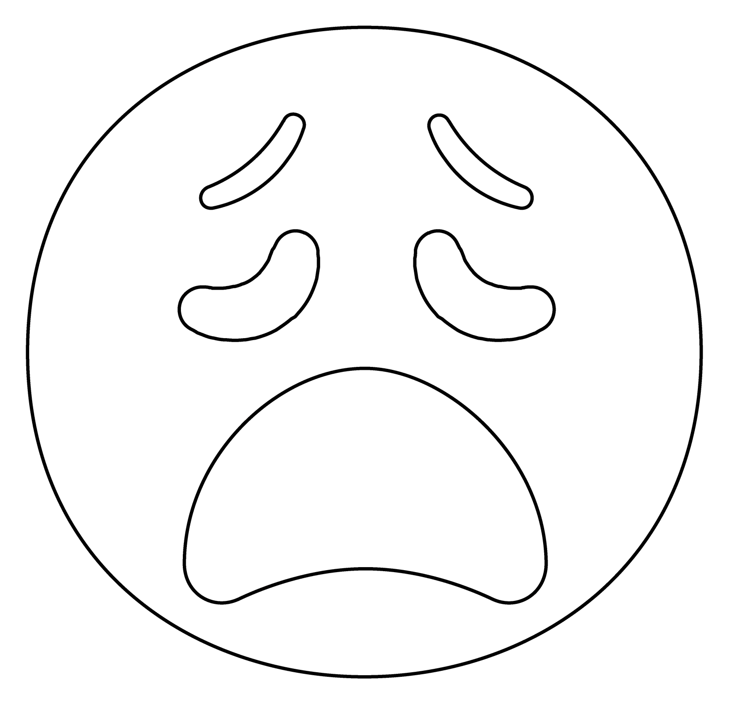 Weary Face Emoji coloring page - ColouringPages