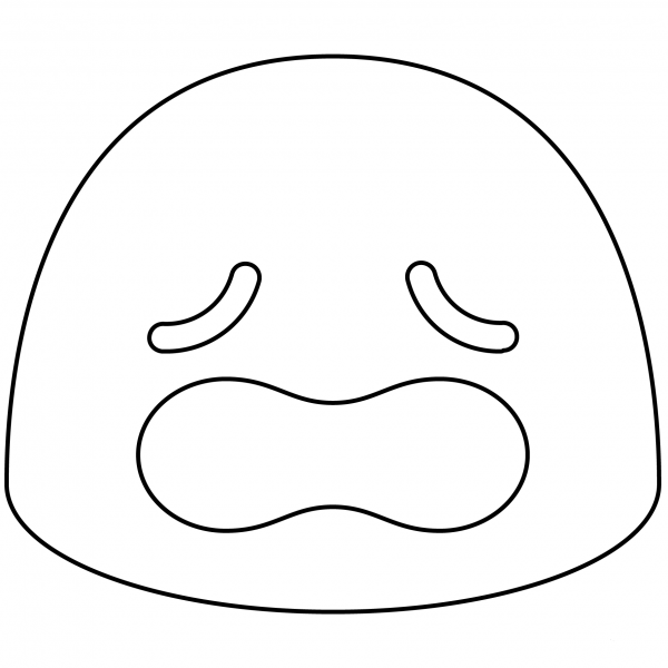 Weary Face Emoji coloring page image