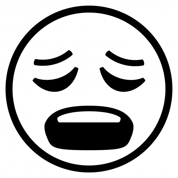 Weary Face Emoji coloring page image