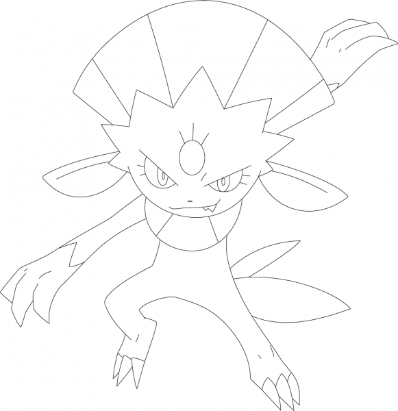 Weavile coloring page image