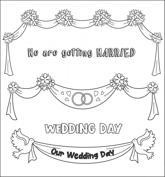 Wedding Border coloring page image