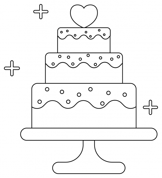 Wedding Cake coloring page image