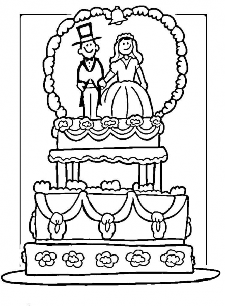 Wedding Cake  coloring page image