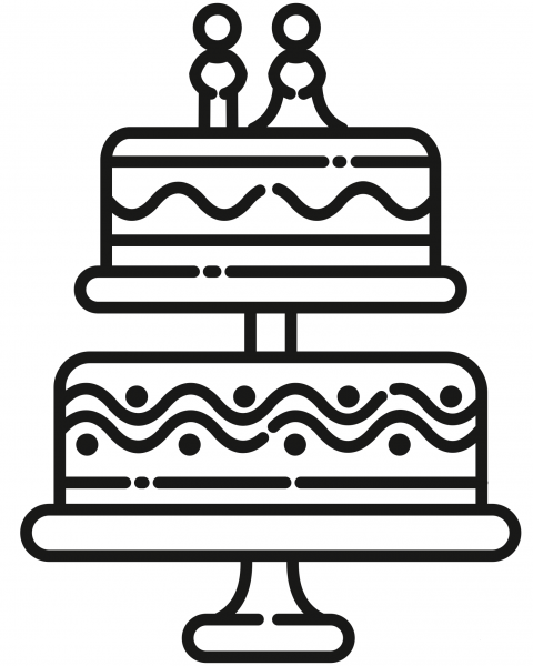 Wedding Cake coloring page image