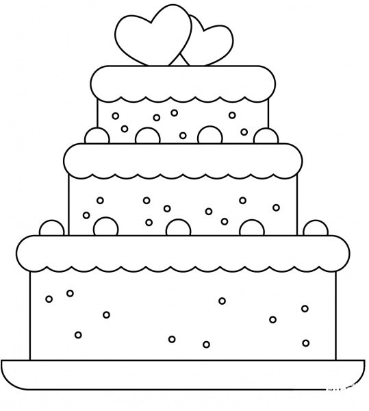 Wedding Cake coloring page image