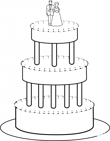 Wedding Cake coloring page image