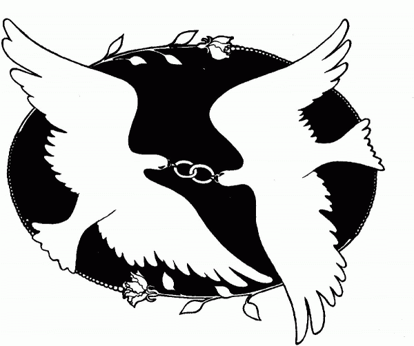 Wedding Doves coloring page image