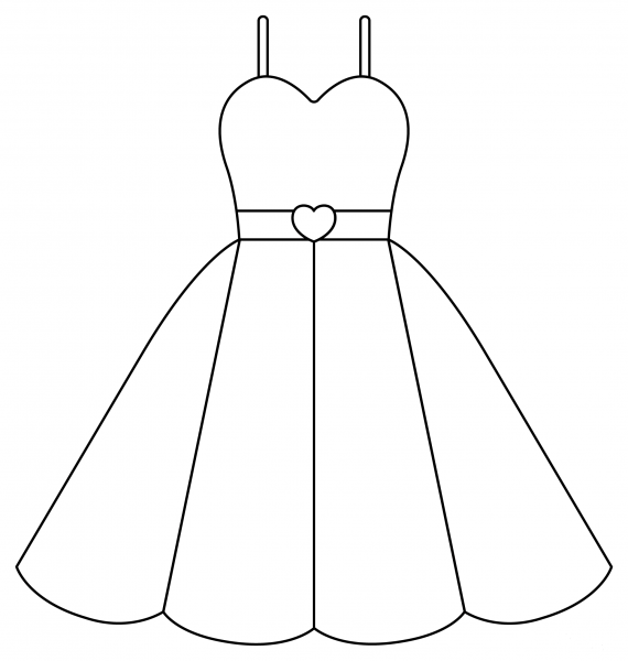 Wedding Dress coloring page image