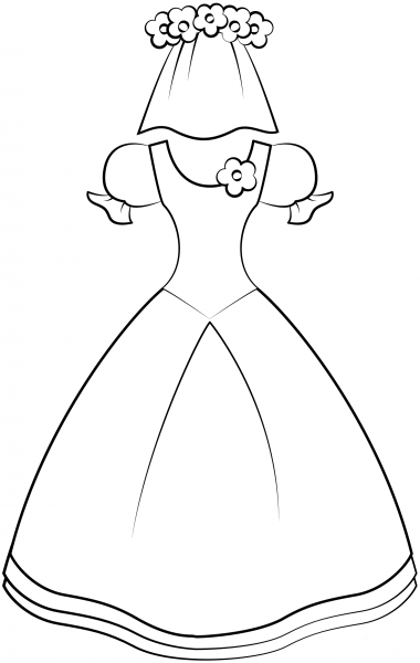 Wedding Dress coloring page image