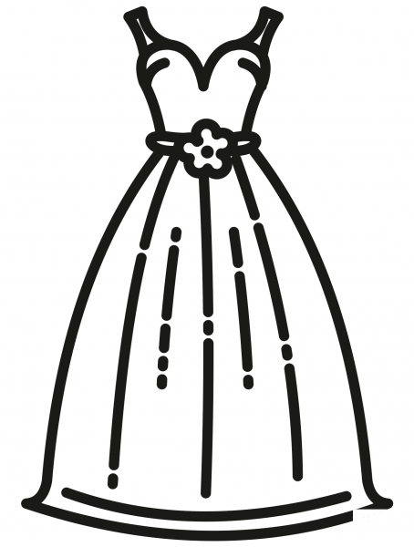 Wedding Dress coloring page image