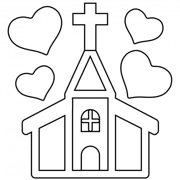 Wedding Emoji coloring page image