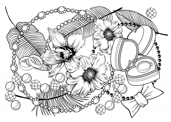 Wedding Ring coloring page image