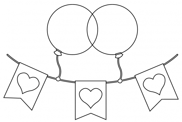 Wedding String Light coloring page image