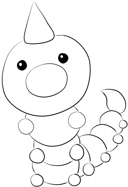 Weedle coloring page image