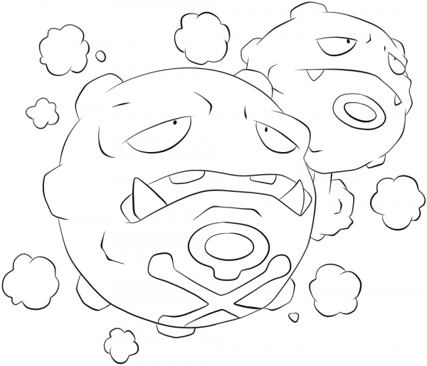 Weezing coloring page image