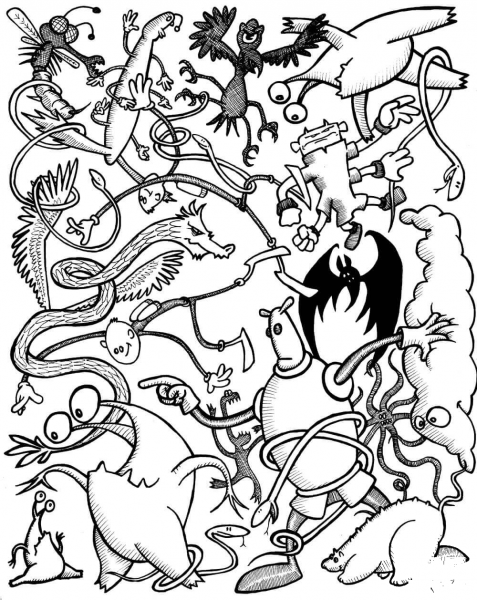 Weirdlings Doodle coloring page image