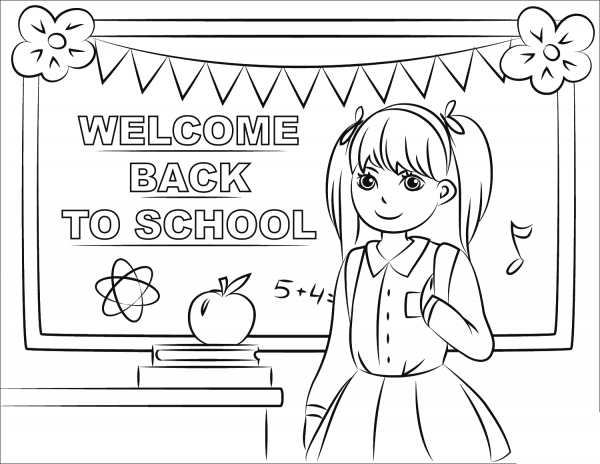 Welcome Back to School coloring page image