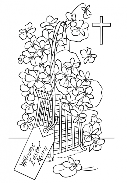 Welcome Easter Morn coloring page image