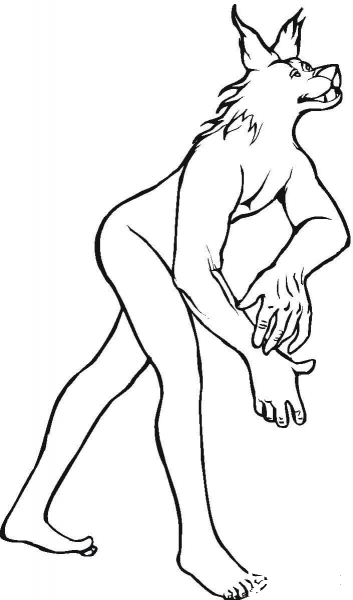 Werewolf coloring page image