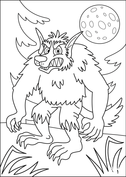 Werewolf coloring page image