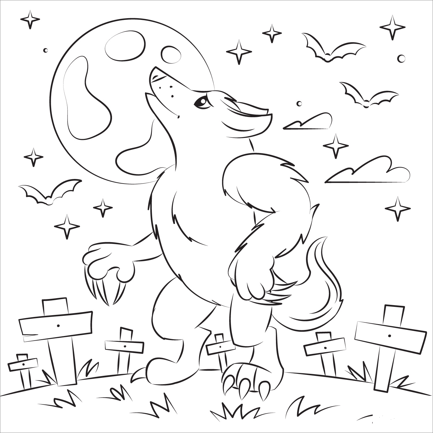 Werewolf coloring page - ColouringPages