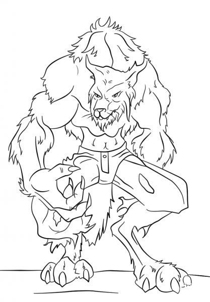 Werewolf coloring page image