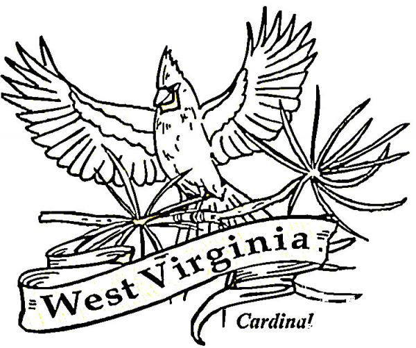 West Virgnia  coloring page image