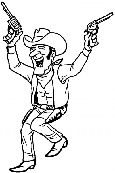 Western Guy  coloring page image