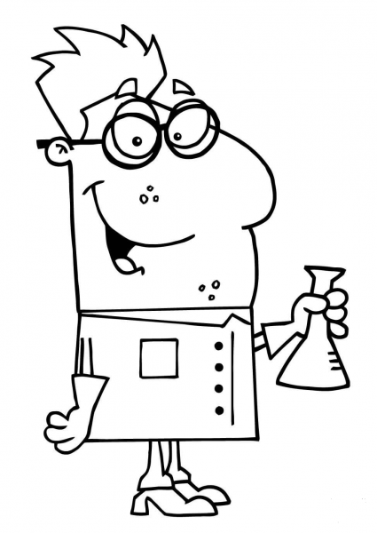 Whacky Chemist coloring page image