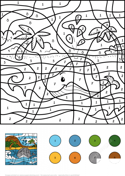 Whale Color by Number image