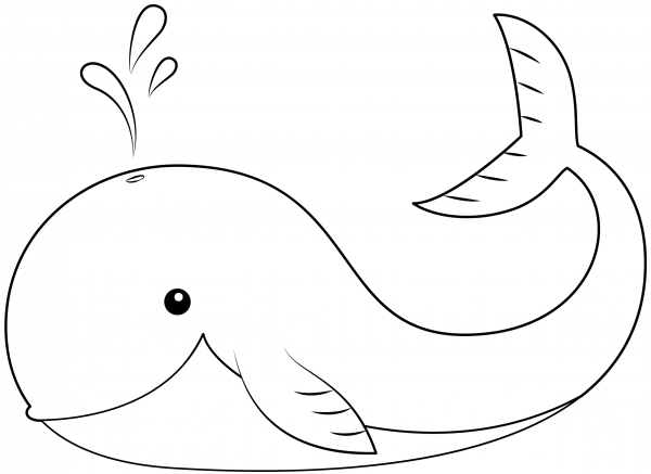 Whale coloring page image