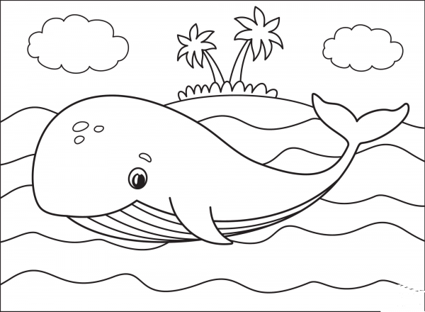 Whale coloring page image