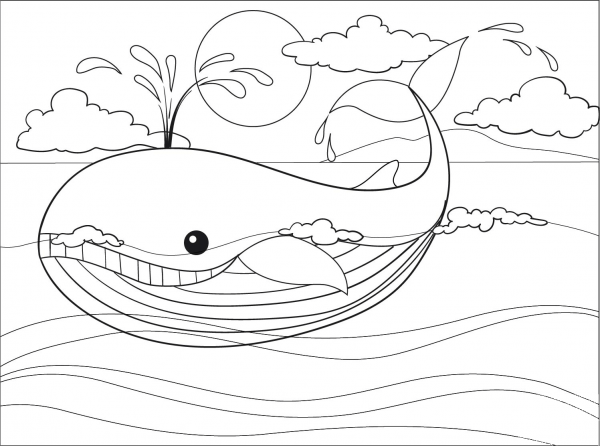 Whale coloring page image