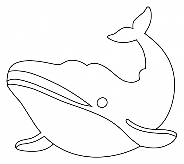 Whale Emoji coloring page image