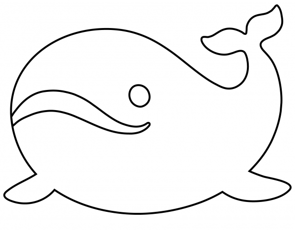 Whale Emoji coloring page image