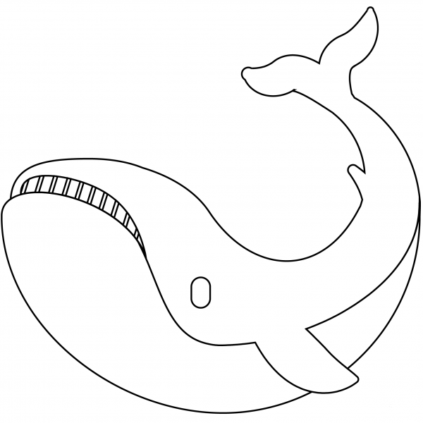 Whale Emoji coloring page image