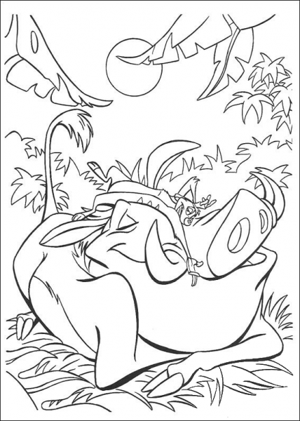 What a quiet place in the jungle! coloring page image
