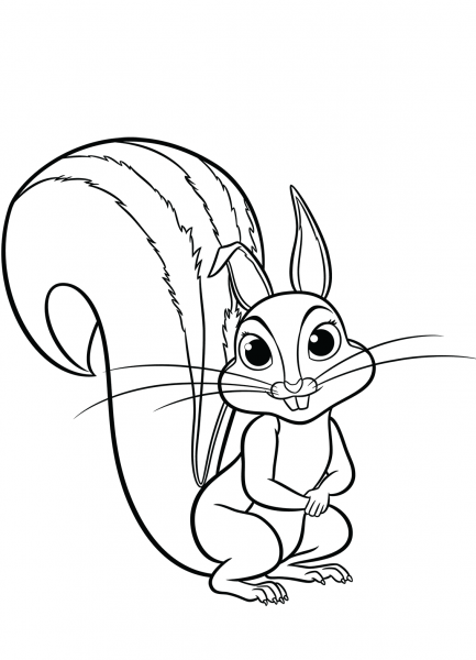 Whatnaught, the Squirrel from Sofia the First coloring page image
