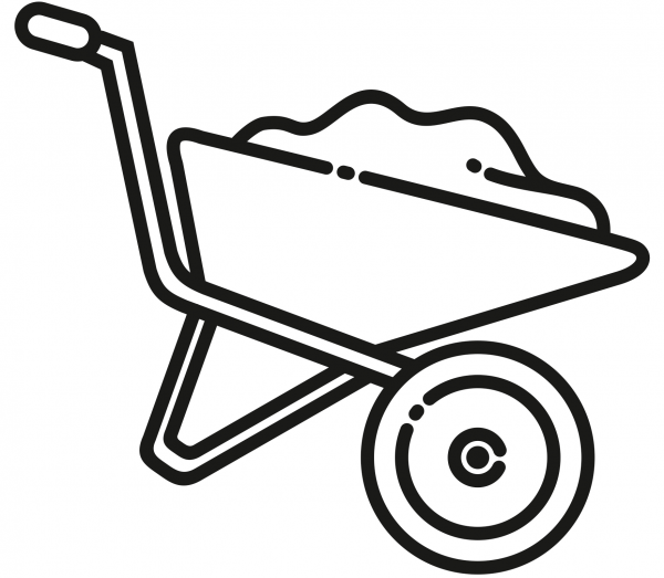 Wheelbarrow coloring page image