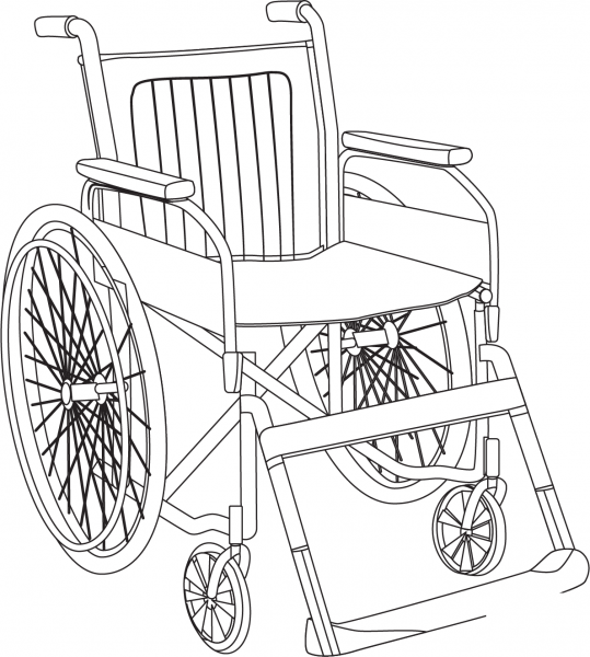 Wheelchair coloring page image