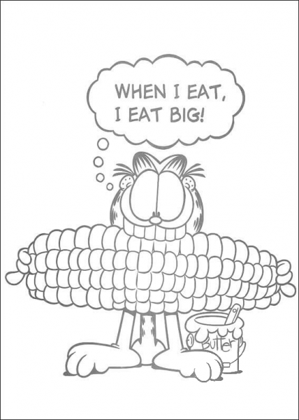 When I eat, I eat BIG! coloring page image