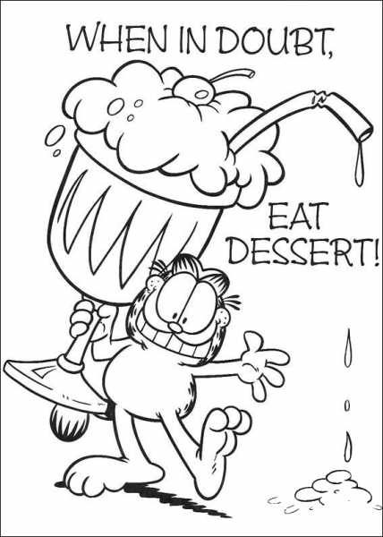 When in Doubt, Eat Dessert!  coloring page image