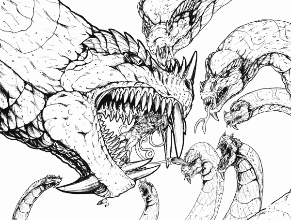 When Kaiju Worlds Collide 7 5 coloring page image