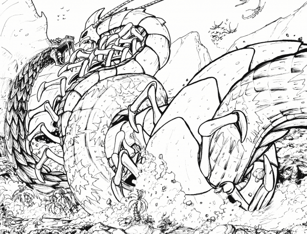 When Kaiju Worlds Collide 8 coloring page image