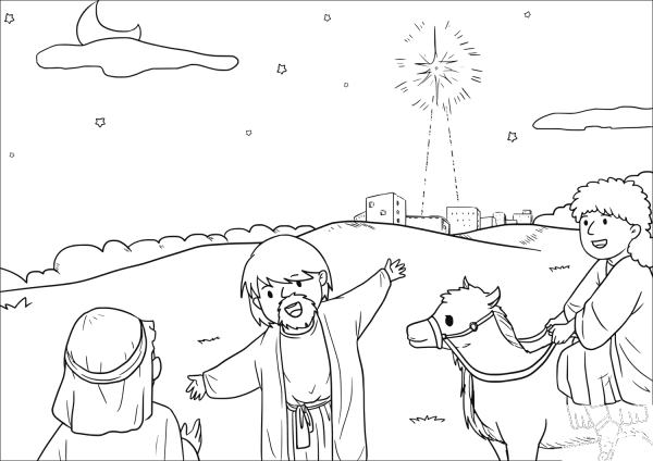 When The Magi Saw the Star They were Overjoyed coloring page image