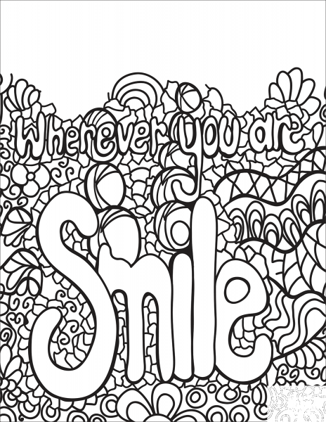 Wherever You are Smile coloring page image