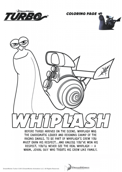 Whiplash from Turbo coloring page image