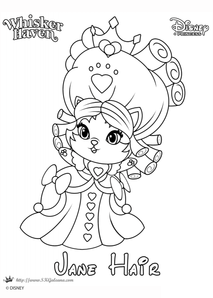 Whisker Haven Jane Hair Princess coloring page image